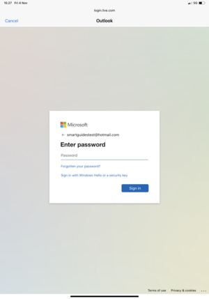 Enter your Password and select Sign in