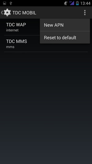 If your screen looks like this, select the Menu button  and select New APN
