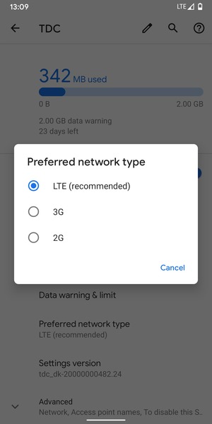 Select your preferred option
