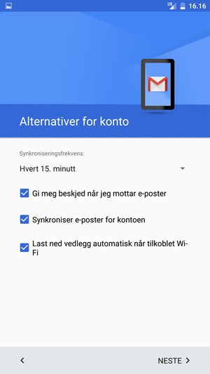 Velg NESTE