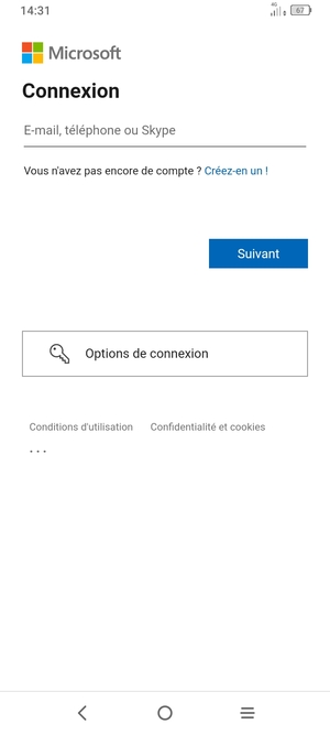 Saisissez votre adresse Hotmail et sélectionnez Suivant