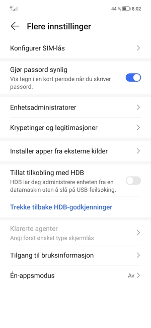 Velg Konfigurer SIM-lås