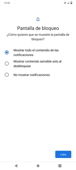 Seleccione la opción deseada y seleccione Listo