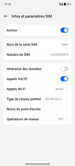 Pour changer de réseau en cas de problèmes de réseau, sélectionnez Opérateurs de réseau