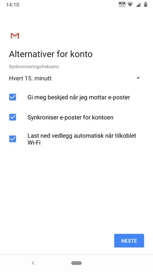 Velg NESTE