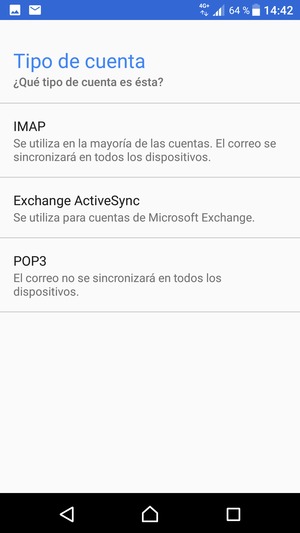Seleccione Exchange ActiveSync