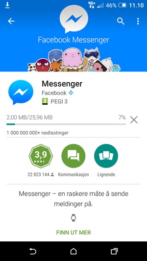 Vent til installasjonen er ferdig