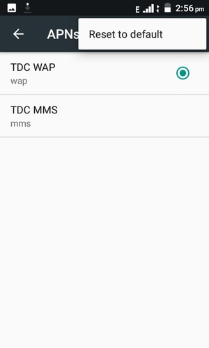 Select Reset to default