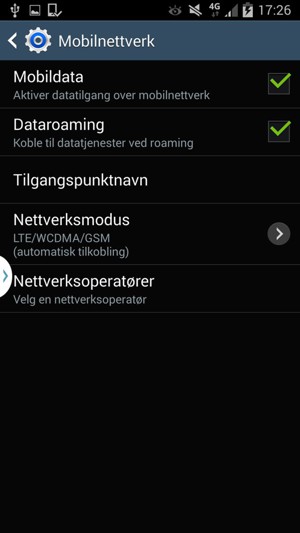 Slå Dataroaming på eller av