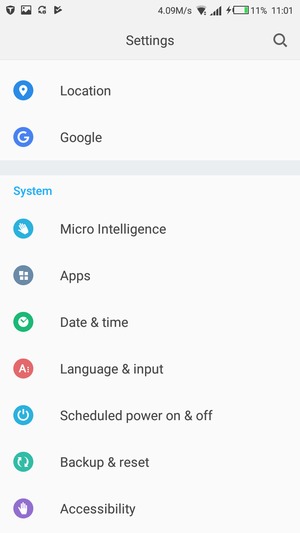 Scroll to and select Backup & reset
