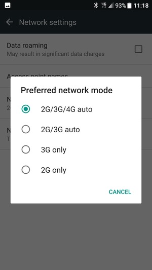 Select your preferred option