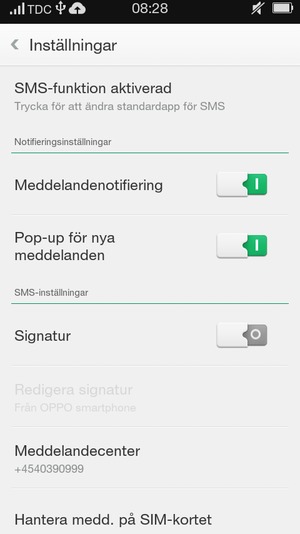 Välj Meddelandecenter