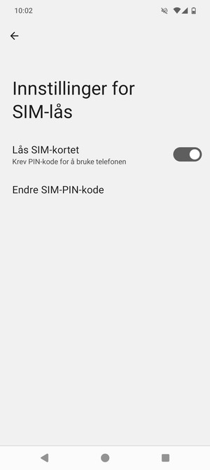 Velg Endre SIM-PIN-kode