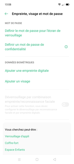 Sélectionnez Définir le mot de passe pour lécran de verrouillage