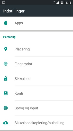 Scroll til og vælg Konti