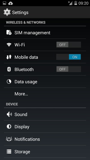 Select Mobile data