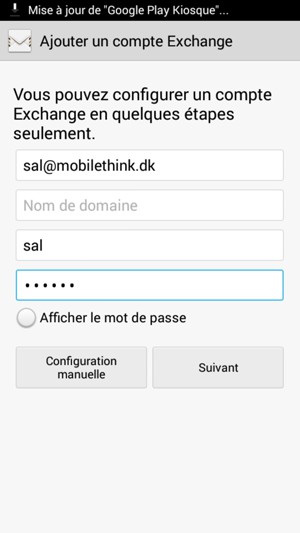 Entrez votre adresse e-mail, Nom d'utilisateur et votre mot de passe. Appuyez sur Suivant