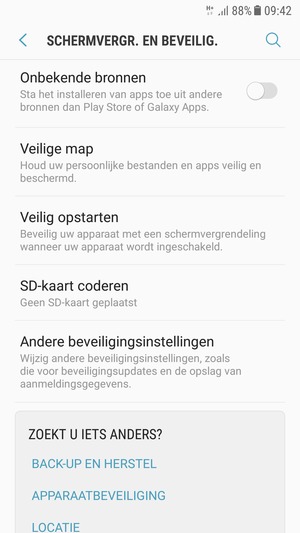 Scroll naar en selecteer Andere beveiligingsinstellingen