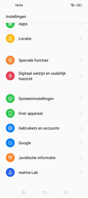 Scroll naar en selecteer Systeeminstellingen