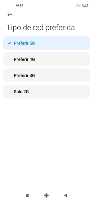 Seleccione la opción deseada