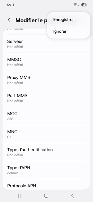 Sélectionnez Enregistrer
