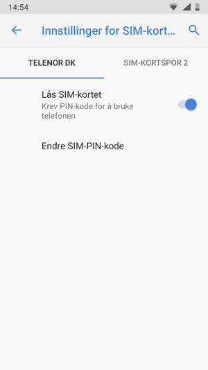 Velg Public og Endre SIM-PIN-kode
