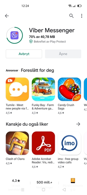 Vent til installasjonen er ferdig