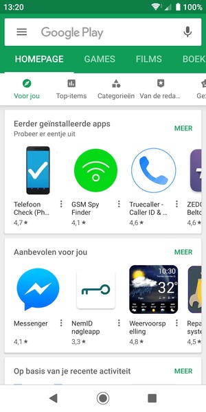Selecteer de zoekbalk