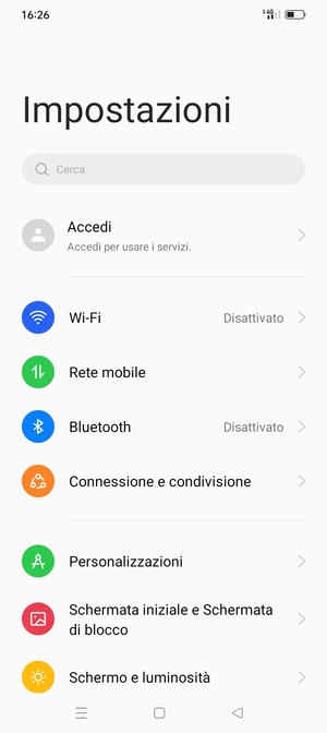 Seleziona Wi-Fi