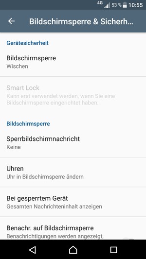 Wählen Sie Bildschirmsperre