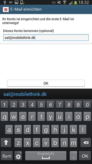 Geben Sie Ihrem Konto einen Namen und wählen Sie OK