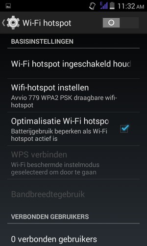 Selecteer Wifi-hotspot instellen