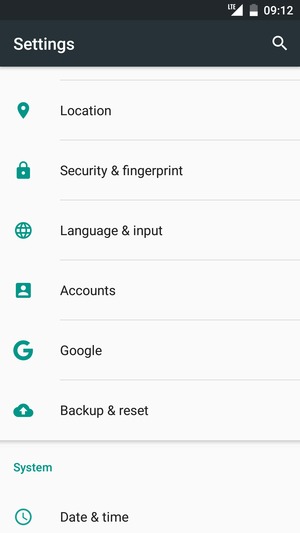 Scroll to and select Security & fingerprint