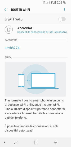 Seleziona il tasto Menu