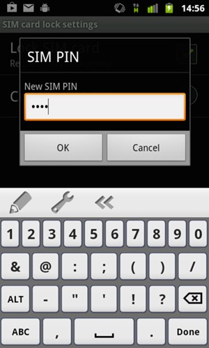 Enter your New SIM PIN and select OK