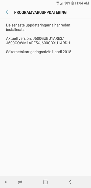 Om din telefon är uppdaterad, kommer du att se följande skärm