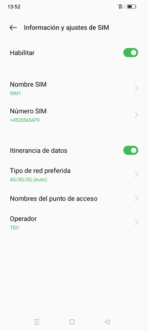 Activar o desactivar Itinerancia de datos