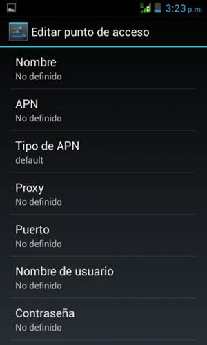 Introduzca la información de MMS