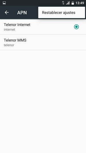 Seleccione Restablecer ajustes