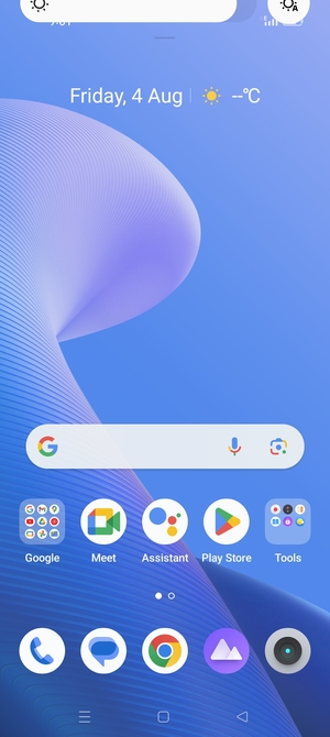 Slide down the top menu