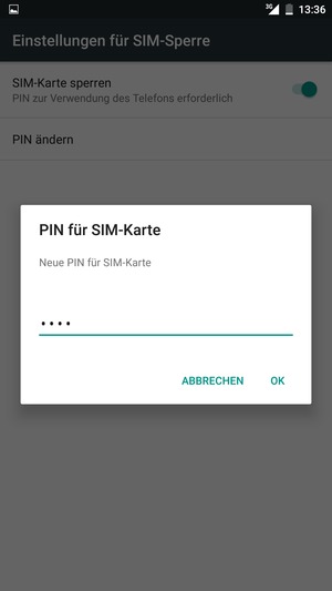 Geben Sie Ihre Neue PIN für SIM-Karte ein und wählen Sie OK