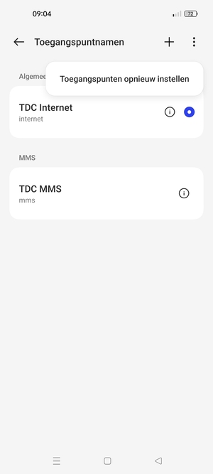 Selecteer Toegangspunten opnieuw instellen