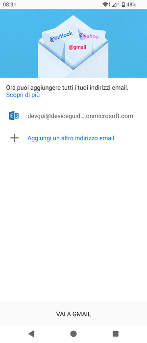 Seleziona VAI A GMAIL