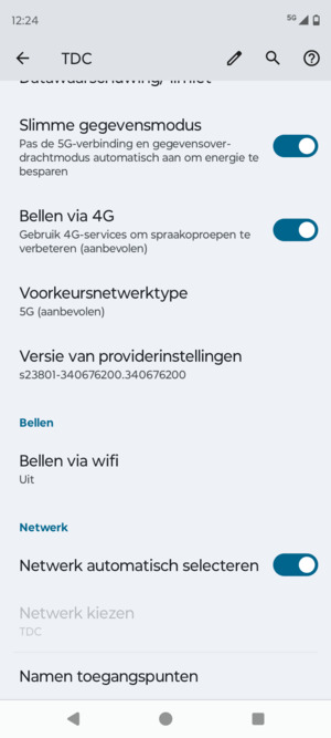 Scroll naar en selecteer Namen toegangspunten
