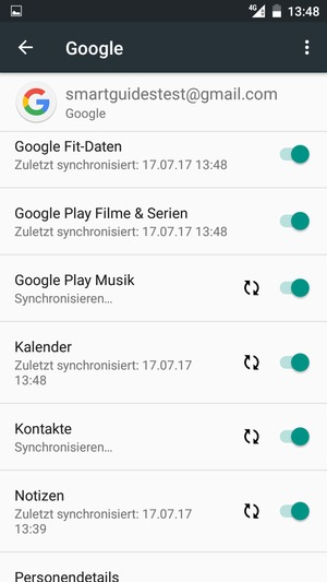 Ihre Kontakte von Google werden nun auf Ihr Handy synchronisiert