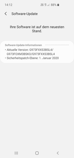 Falls Ihr Handy aktualisiert ist, wird Ihnen der folgende Bildschirm angezeigt