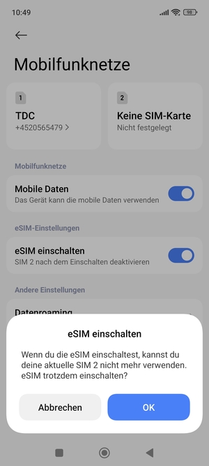 Wählen Sie OK