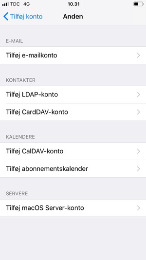 Vælg Tilføj e-mailkonto