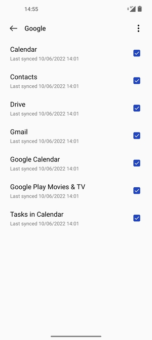 Make sure Contacts is selected