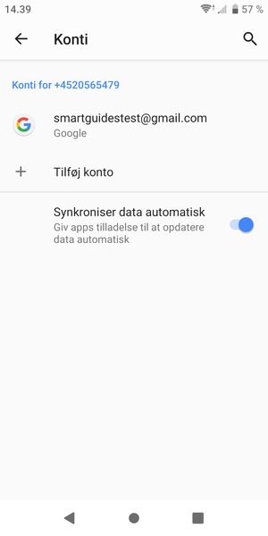 Vælg din Google konto